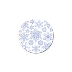 Snowflakes Blue White Cool Golf Ball Marker