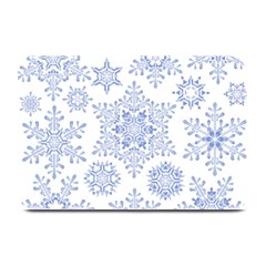 Snowflakes Blue White Cool Plate Mats by Mariart