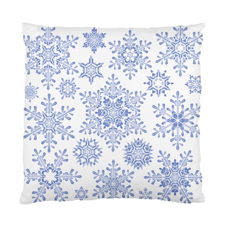 Snowflakes Blue White Cool Standard Cushion Case (One Side)