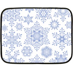 Snowflakes Blue White Cool Fleece Blanket (mini) by Mariart