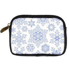 Snowflakes Blue White Cool Digital Camera Cases by Mariart