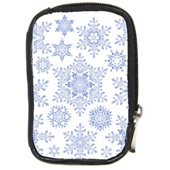 Snowflakes Blue White Cool Compact Camera Cases by Mariart