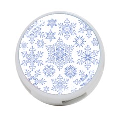 Snowflakes Blue White Cool 4-port Usb Hub (one Side) by Mariart