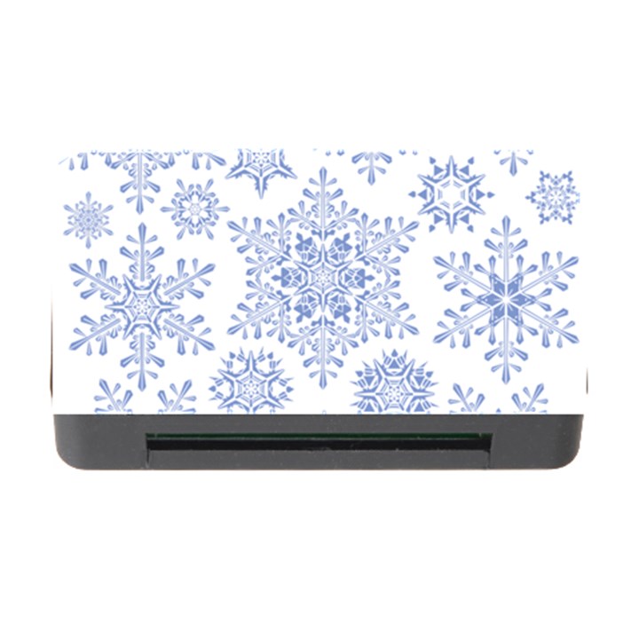 Snowflakes Blue White Cool Memory Card Reader with CF