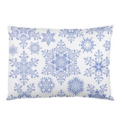 Snowflakes Blue White Cool Pillow Case (two Sides) by Mariart