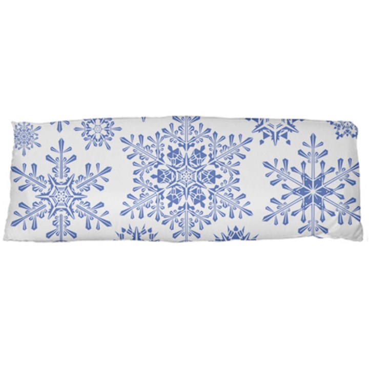 Snowflakes Blue White Cool Body Pillow Case (Dakimakura)