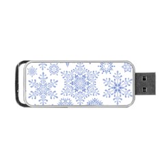 Snowflakes Blue White Cool Portable Usb Flash (one Side) by Mariart