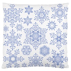 Snowflakes Blue White Cool Standard Flano Cushion Case (one Side) by Mariart