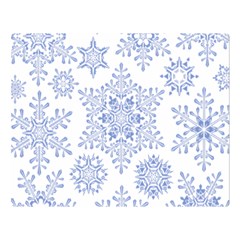 Snowflakes Blue White Cool Double Sided Flano Blanket (large)  by Mariart