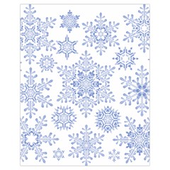 Snowflakes Blue White Cool Drawstring Bag (small) by Mariart