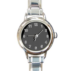 Space Line Grey Black Round Italian Charm Watch