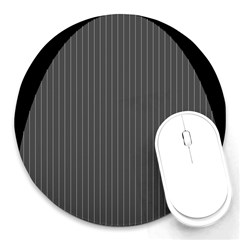 Space Line Grey Black Round Mousepads