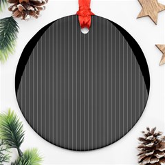 Space Line Grey Black Ornament (round)