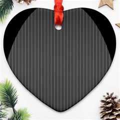 Space Line Grey Black Ornament (heart)