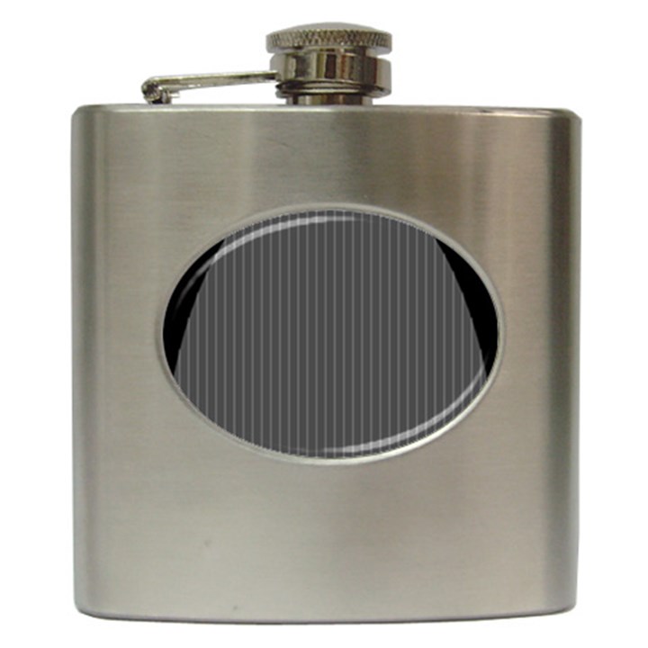 Space Line Grey Black Hip Flask (6 oz)