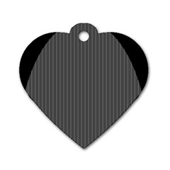 Space Line Grey Black Dog Tag Heart (two Sides)