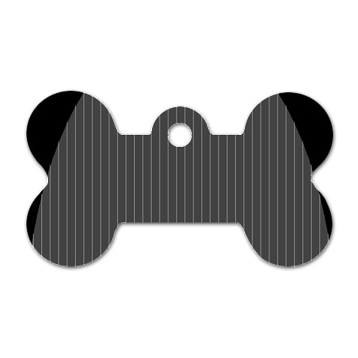 Space Line Grey Black Dog Tag Bone (Two Sides)