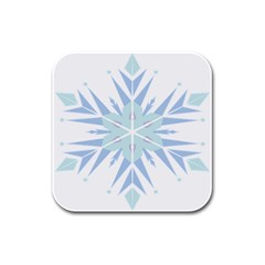 Snowflakes Star Blue Triangle Rubber Square Coaster (4 Pack)  by Mariart