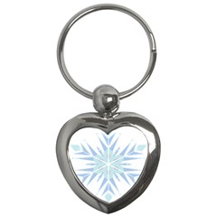 Snowflakes Star Blue Triangle Key Chains (heart)  by Mariart