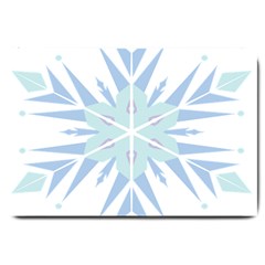 Snowflakes Star Blue Triangle Large Doormat  by Mariart