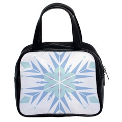 Snowflakes Star Blue Triangle Classic Handbags (2 Sides) by Mariart