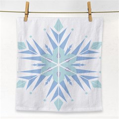 Snowflakes Star Blue Triangle Face Towel by Mariart