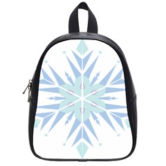 Snowflakes Star Blue Triangle School Bag (small) by Mariart