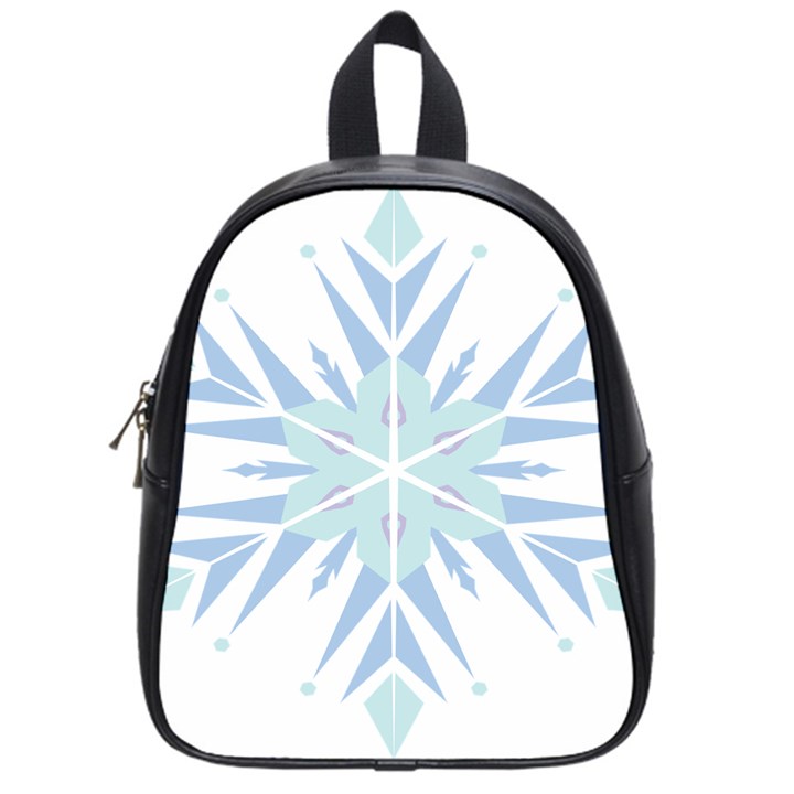 Snowflakes Star Blue Triangle School Bag (Small)