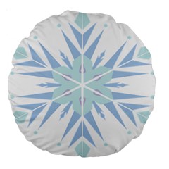 Snowflakes Star Blue Triangle Large 18  Premium Round Cushions by Mariart