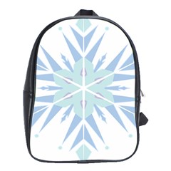 Snowflakes Star Blue Triangle School Bag (xl) by Mariart