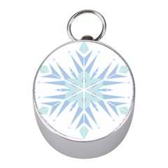 Snowflakes Star Blue Triangle Mini Silver Compasses by Mariart