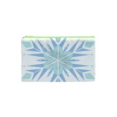 Snowflakes Star Blue Triangle Cosmetic Bag (xs) by Mariart