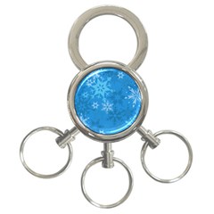 Snowflakes Cool Blue Star 3-ring Key Chains by Mariart