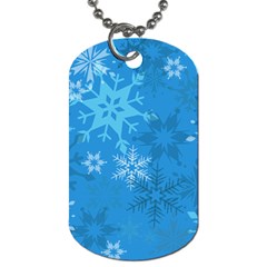 Snowflakes Cool Blue Star Dog Tag (two Sides) by Mariart