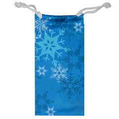 Snowflakes Cool Blue Star Jewelry Bag by Mariart