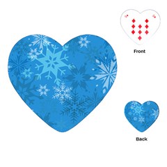 Snowflakes Cool Blue Star Playing Cards (heart)  by Mariart