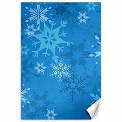 Snowflakes Cool Blue Star Canvas 12  X 18   by Mariart