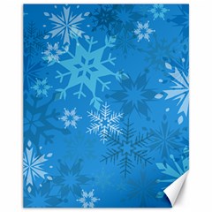 Snowflakes Cool Blue Star Canvas 11  X 14   by Mariart