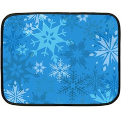 Snowflakes Cool Blue Star Fleece Blanket (mini) by Mariart