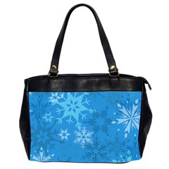 Snowflakes Cool Blue Star Office Handbags (2 Sides)  by Mariart