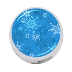 Snowflakes Cool Blue Star 4-port Usb Hub (two Sides)  by Mariart