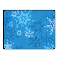 Snowflakes Cool Blue Star Fleece Blanket (small) by Mariart