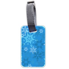 Snowflakes Cool Blue Star Luggage Tags (two Sides) by Mariart