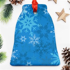 Snowflakes Cool Blue Star Ornament (bell) by Mariart