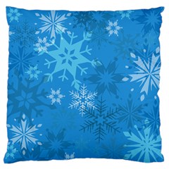 Snowflakes Cool Blue Star Standard Flano Cushion Case (two Sides) by Mariart