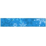 Snowflakes Cool Blue Star Flano Scarf (Large) Front