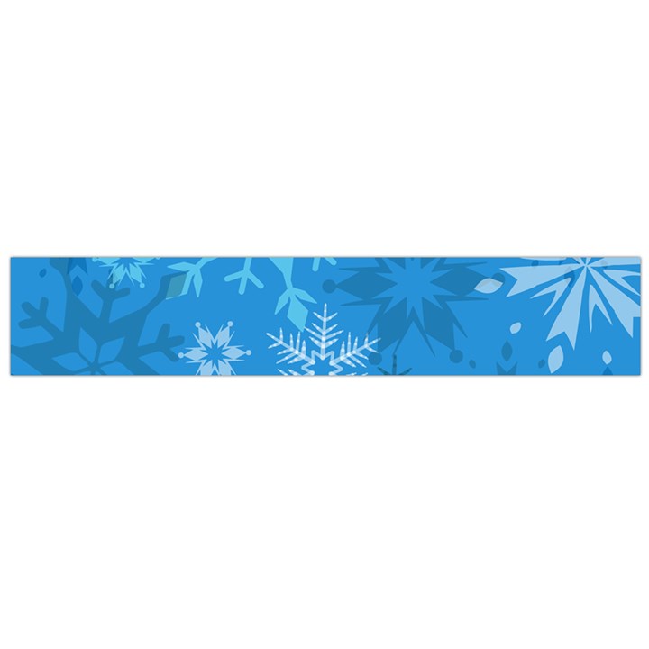 Snowflakes Cool Blue Star Flano Scarf (Large)