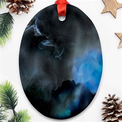 Space Star Blue Sky Ornament (oval) by Mariart