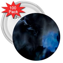 Space Star Blue Sky 3  Buttons (100 Pack) 