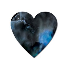 Space Star Blue Sky Heart Magnet by Mariart